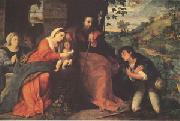 Palma Vecchio The Adoration of the Shepherds with a Donor (mk05) oil painting artist